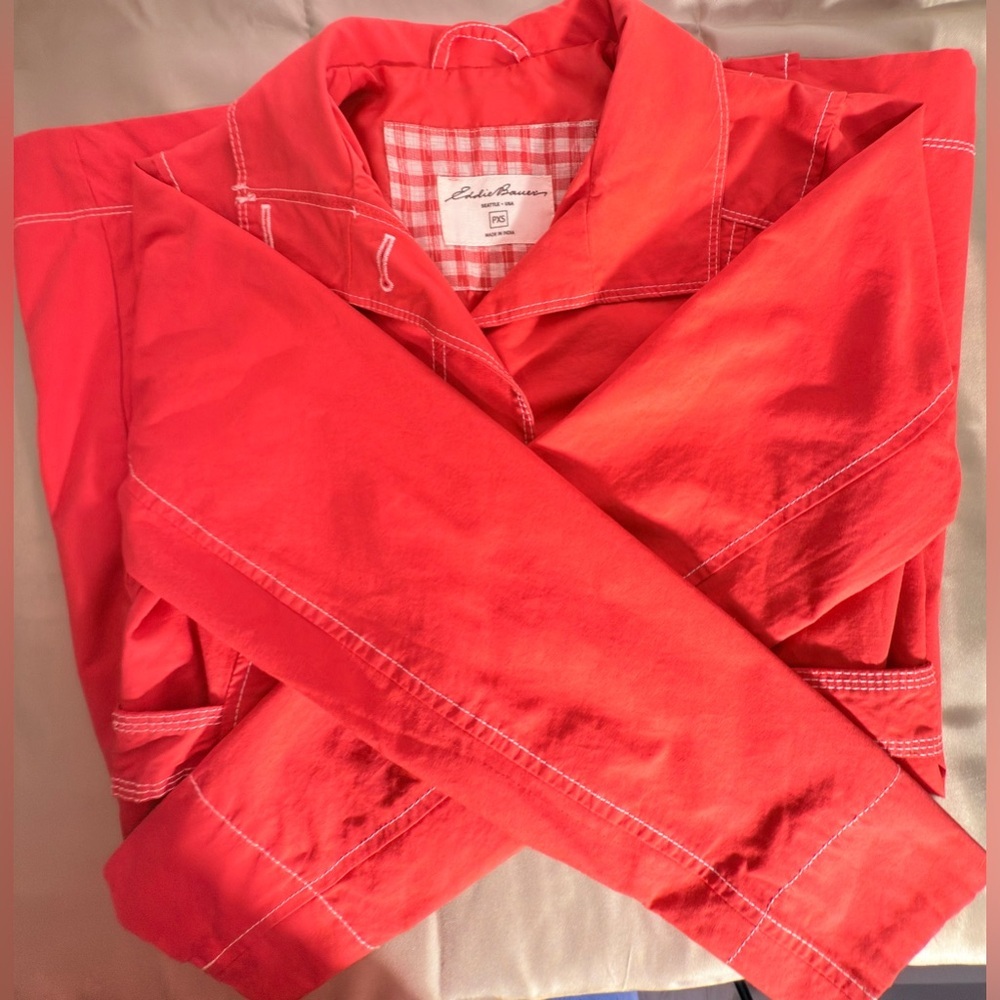 Women's Red Button-Up Coat‎ - Picture 9 of 9